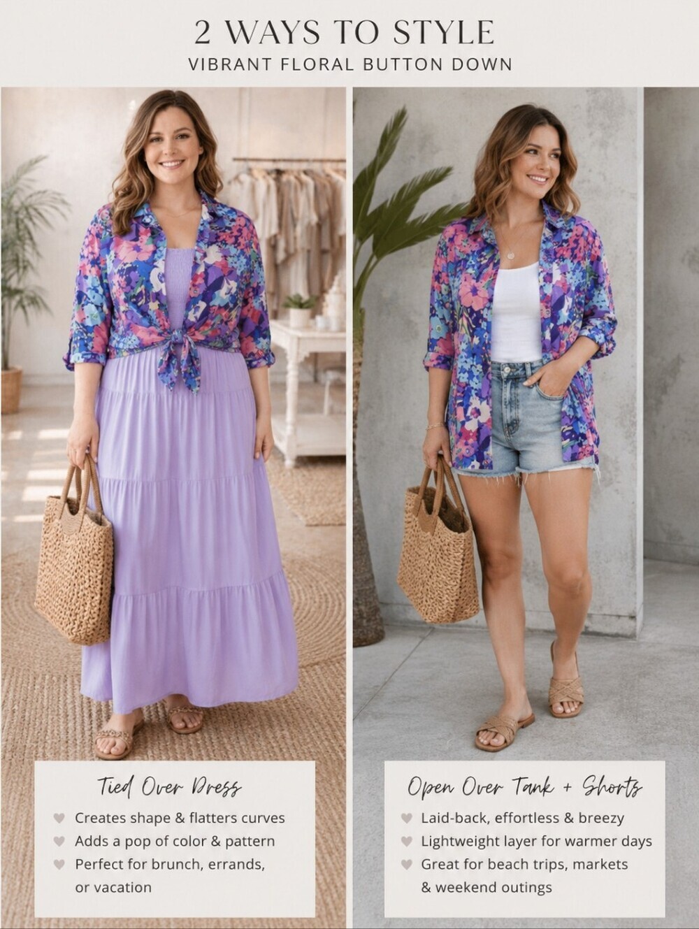 NWT Davi & Dani Floral Purple Women's Top Size Medium